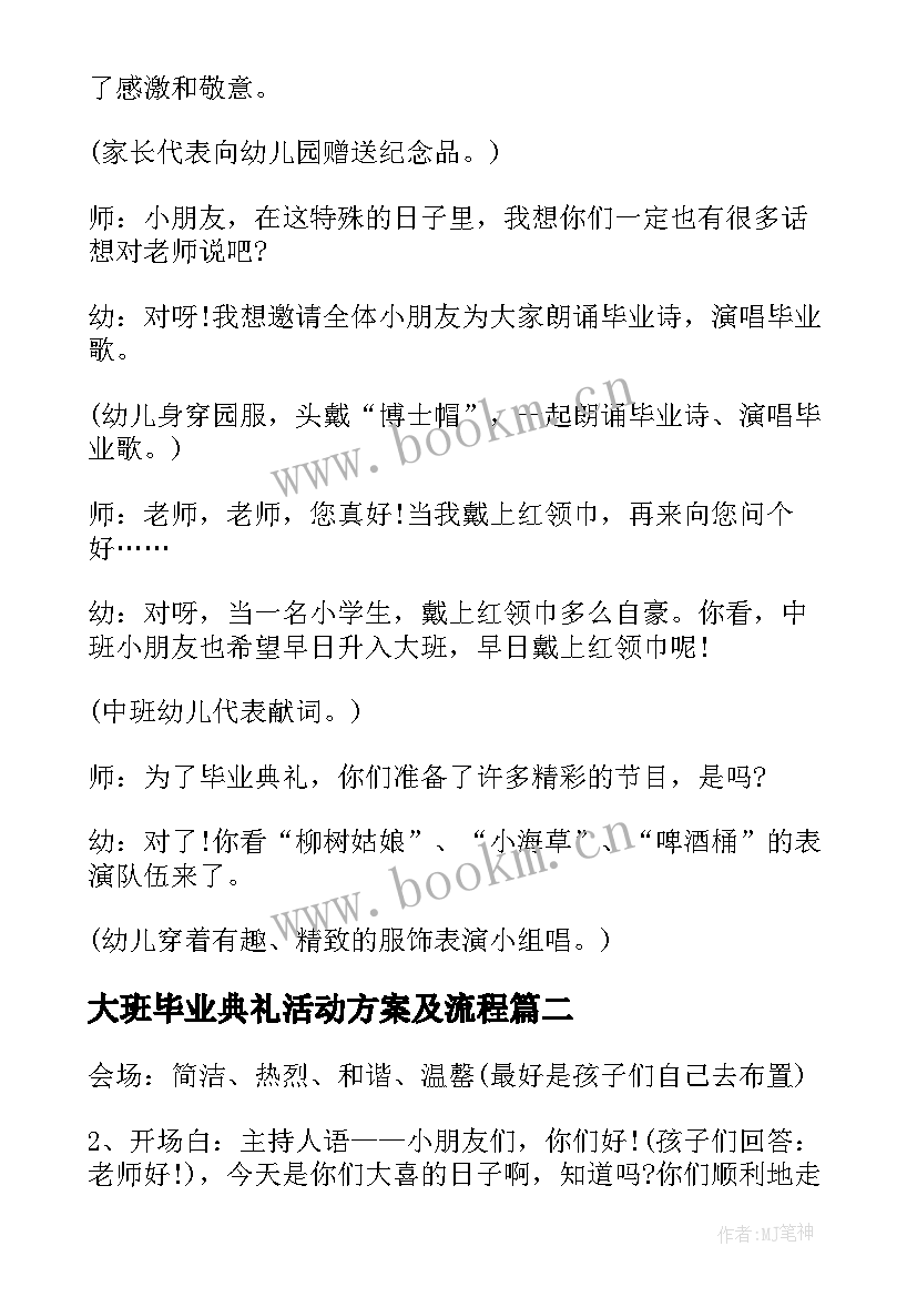 2023年大班毕业典礼活动方案及流程 大班毕业典礼活动方案(通用6篇)