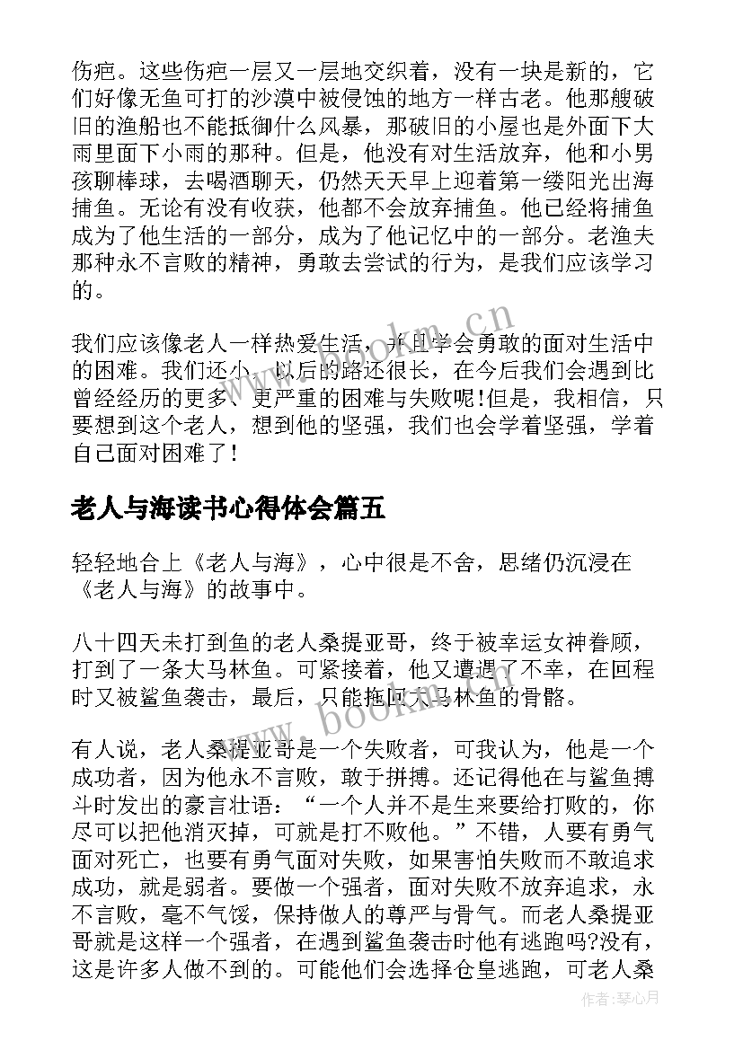 2023年老人与海读书心得体会(模板8篇)