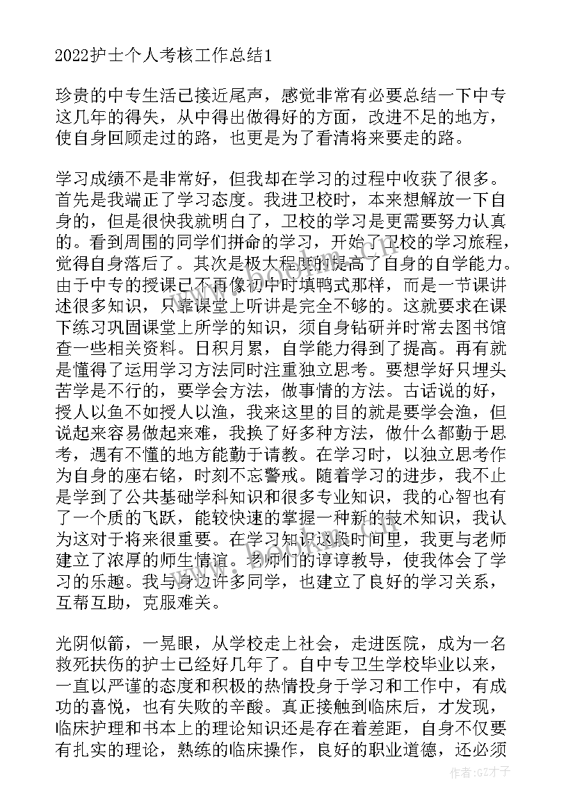 2023年护士个人考核年度总结 护士考核表个人总结(汇总5篇)