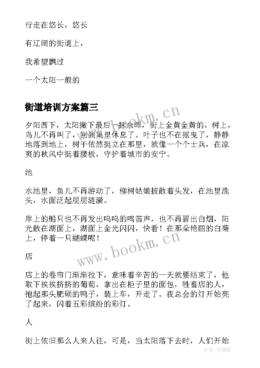 2023年街道培训方案(精选7篇)