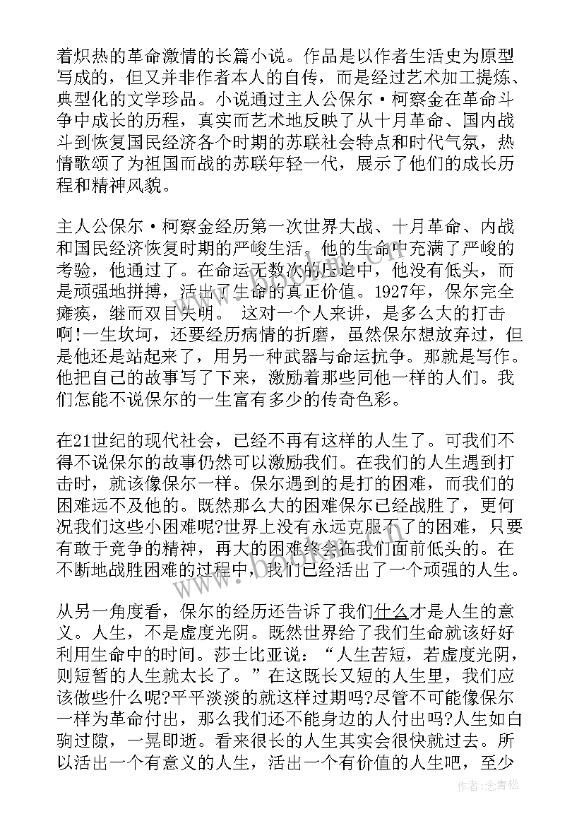 最新钢铁是怎样炼成的读后感 钢铁是怎样炼成读后感(实用9篇)