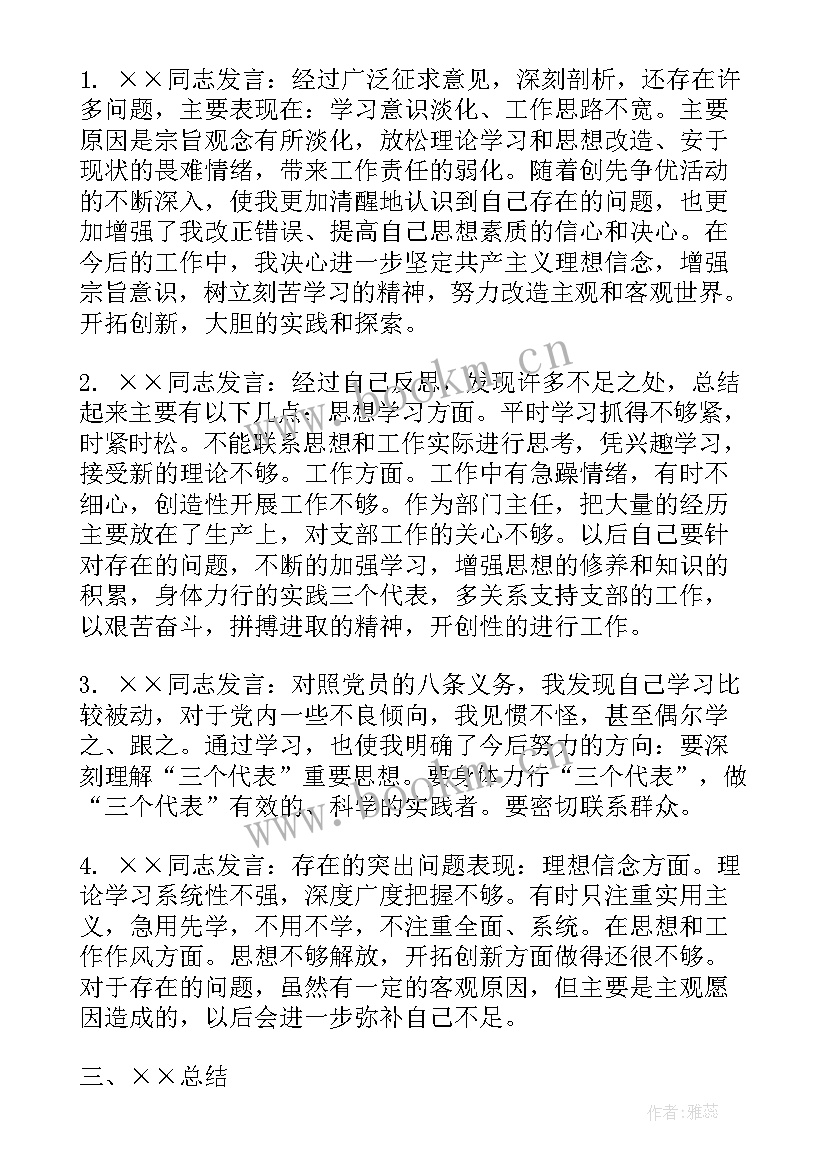 最新党支部党员自我批评与批评会议记录 支部党员大会会议记录(优质8篇)