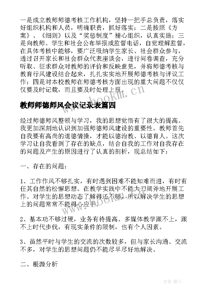 最新教师师德师风会议记录表 教师师德师风会议总结(大全5篇)