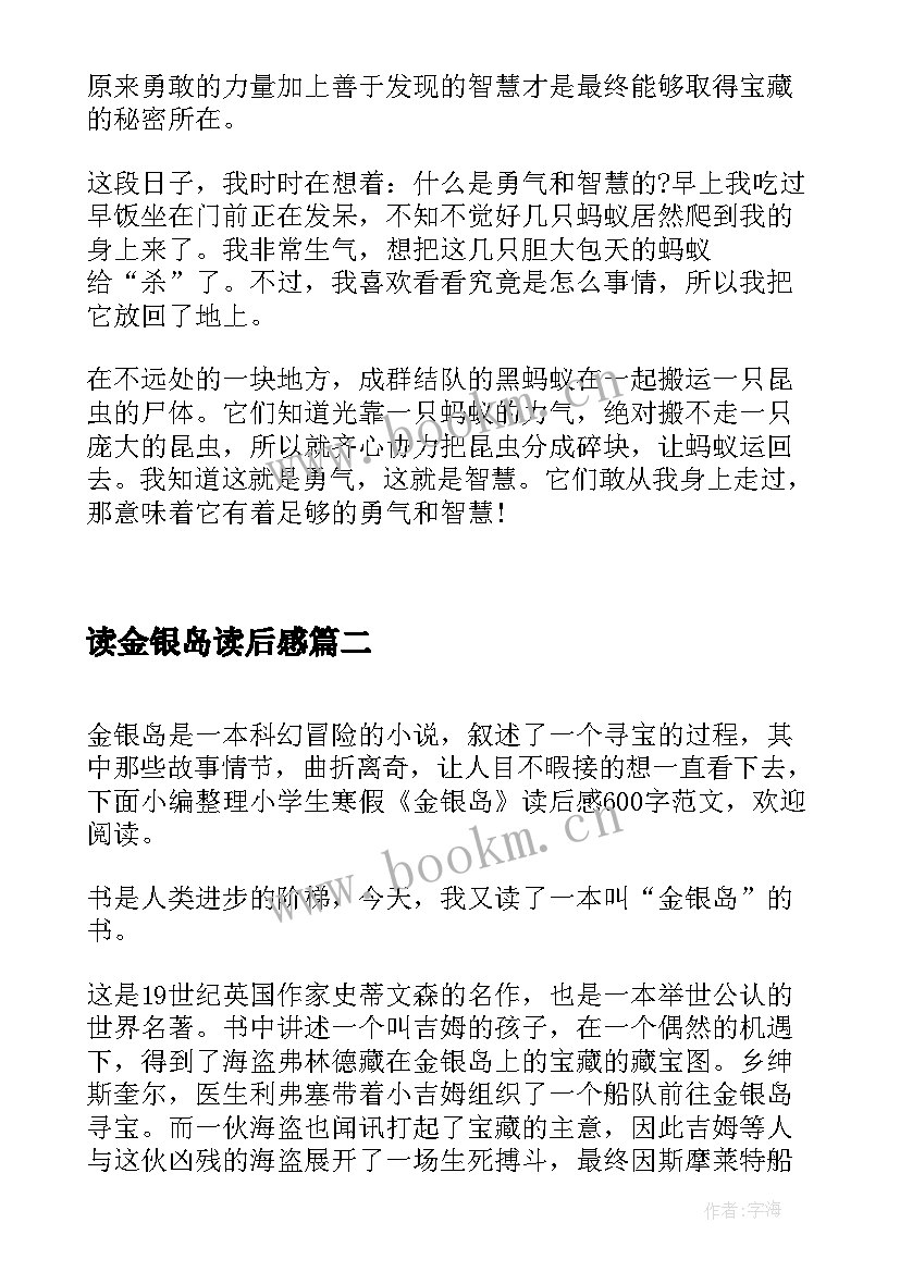 2023年读金银岛读后感(模板5篇)