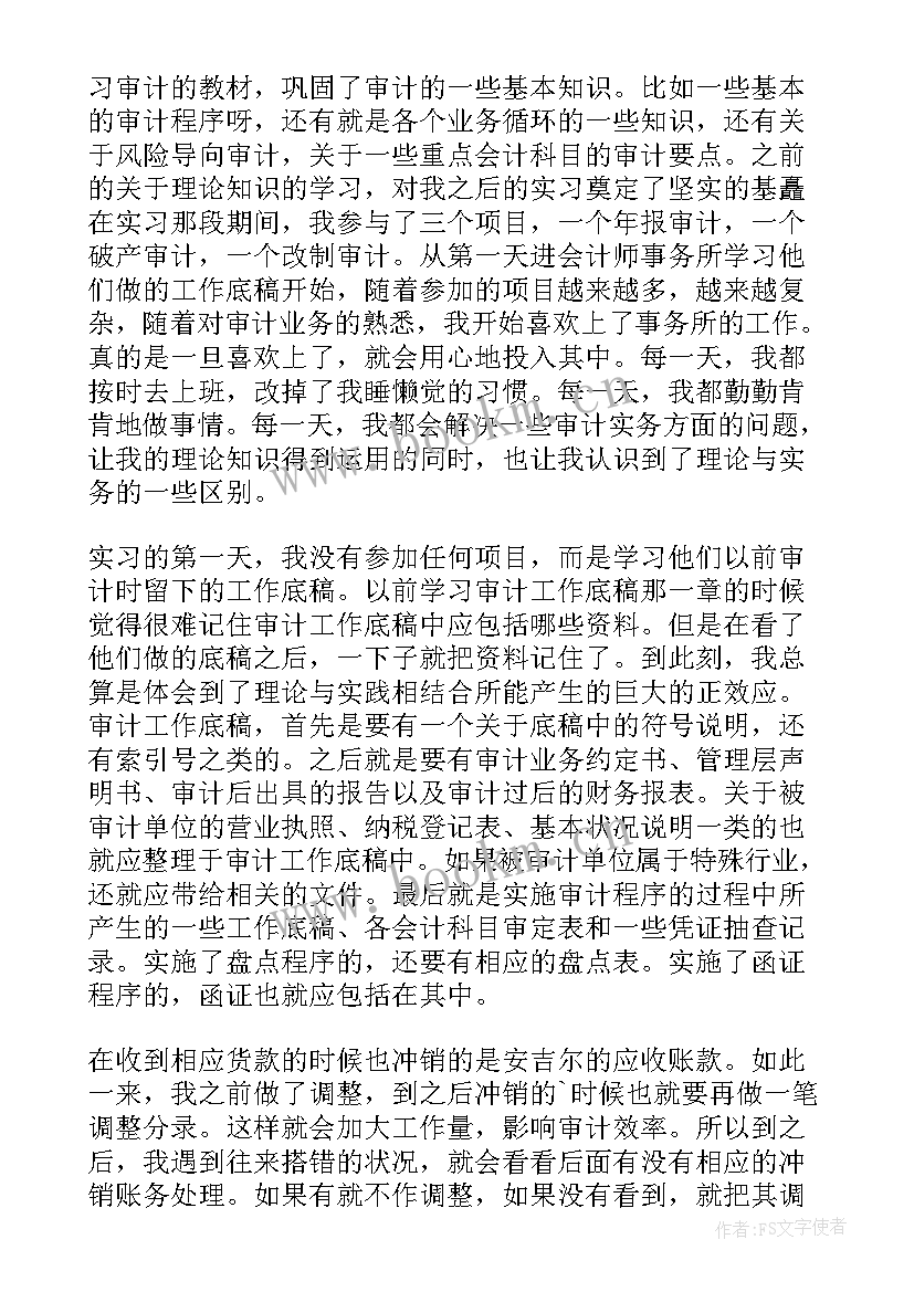 审计学实践总结(通用5篇)