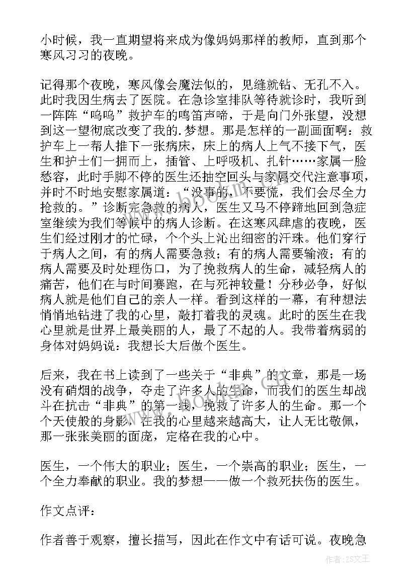 我的梦想医生演讲稿分钟(精选10篇)