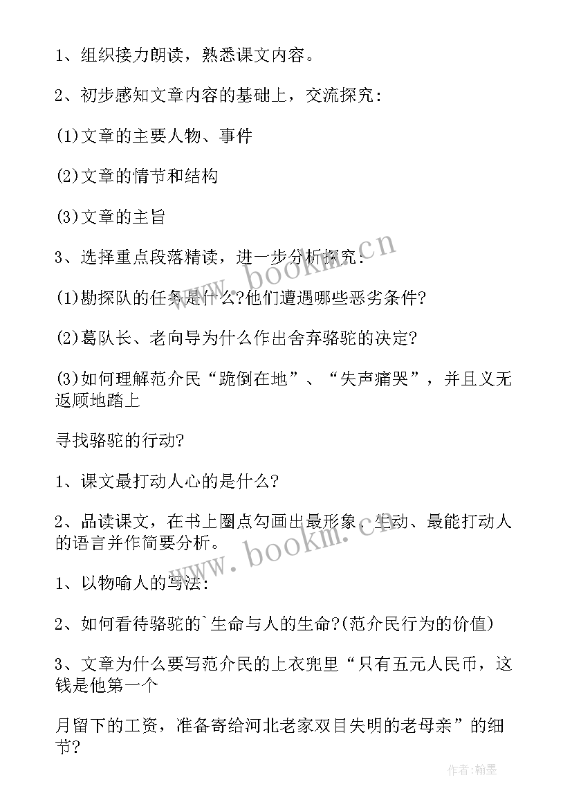 2023年骆驼教案幼儿园(实用6篇)