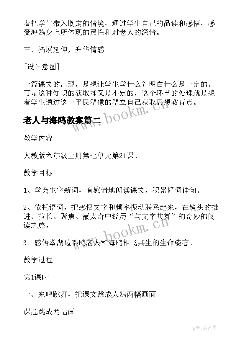 最新老人与海鸥教案(汇总5篇)