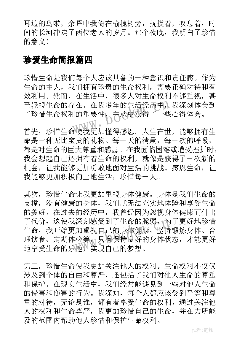 2023年珍爱生命简报(通用5篇)