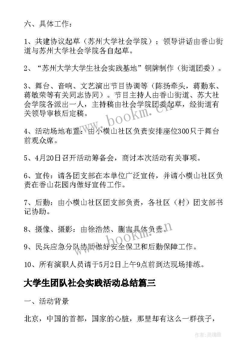 2023年大学生团队社会实践活动总结(实用9篇)