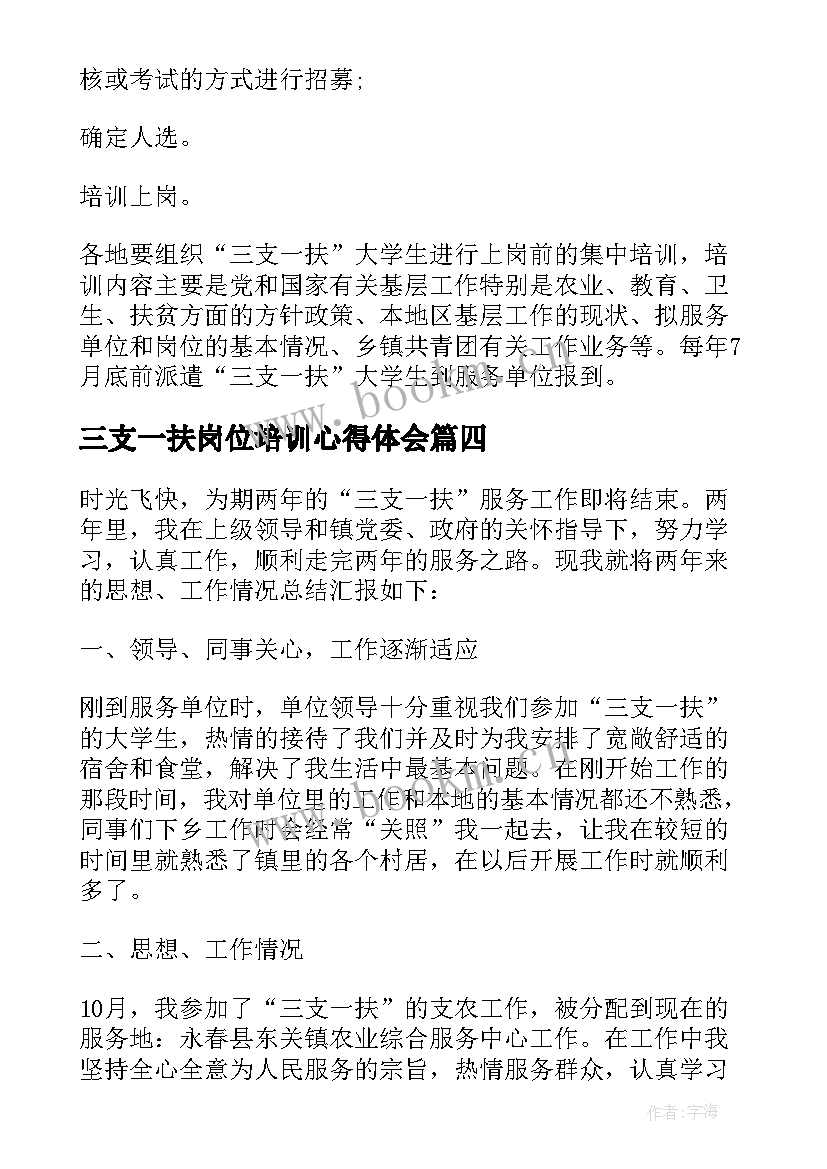 2023年三支一扶岗位培训心得体会(模板5篇)