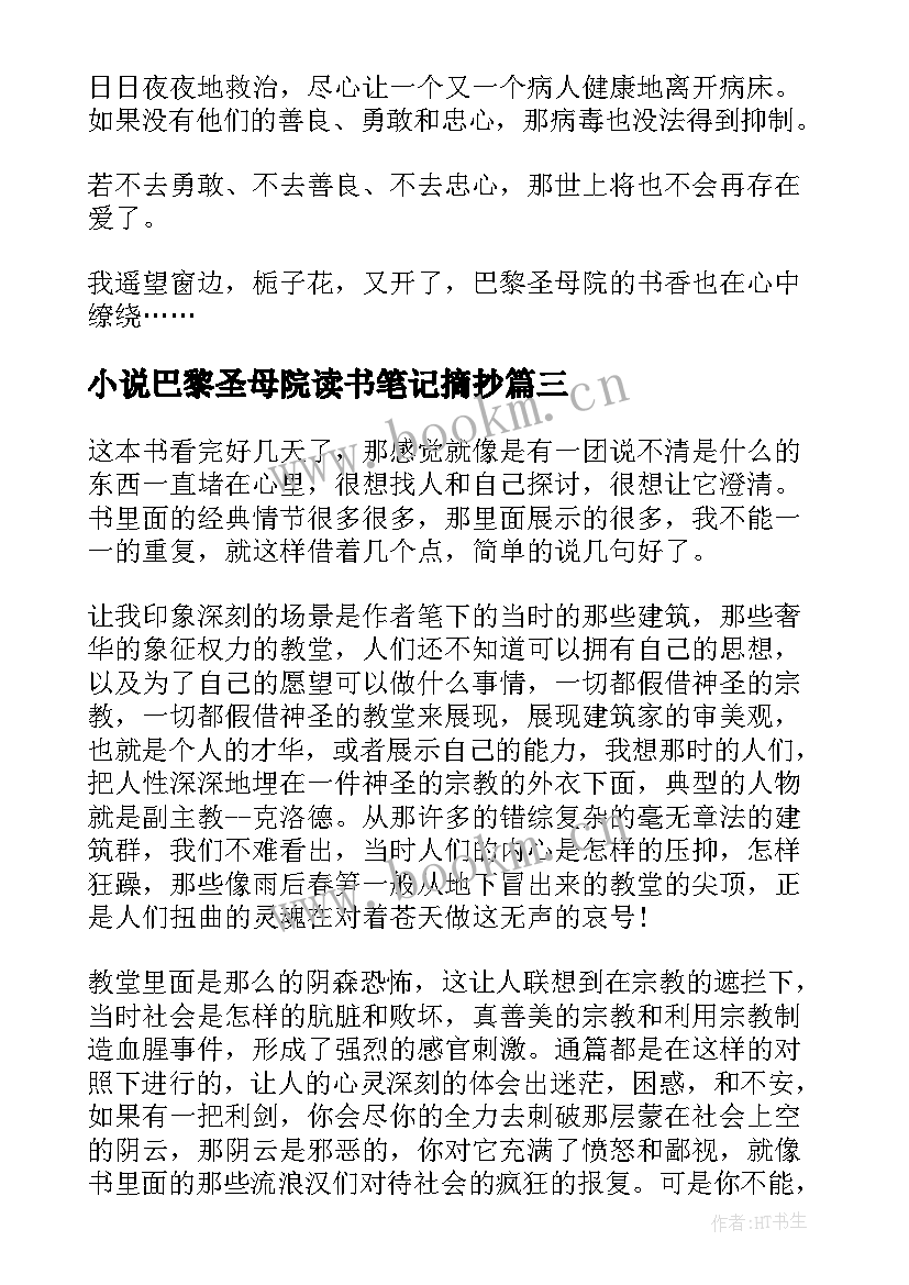 2023年小说巴黎圣母院读书笔记摘抄(模板5篇)