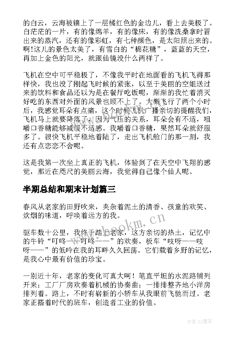 半期总结和期末计划(模板8篇)