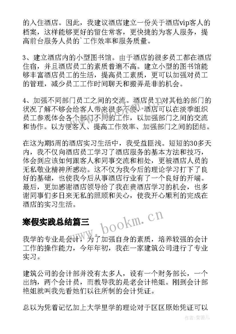 2023年寒假实践总结(汇总7篇)