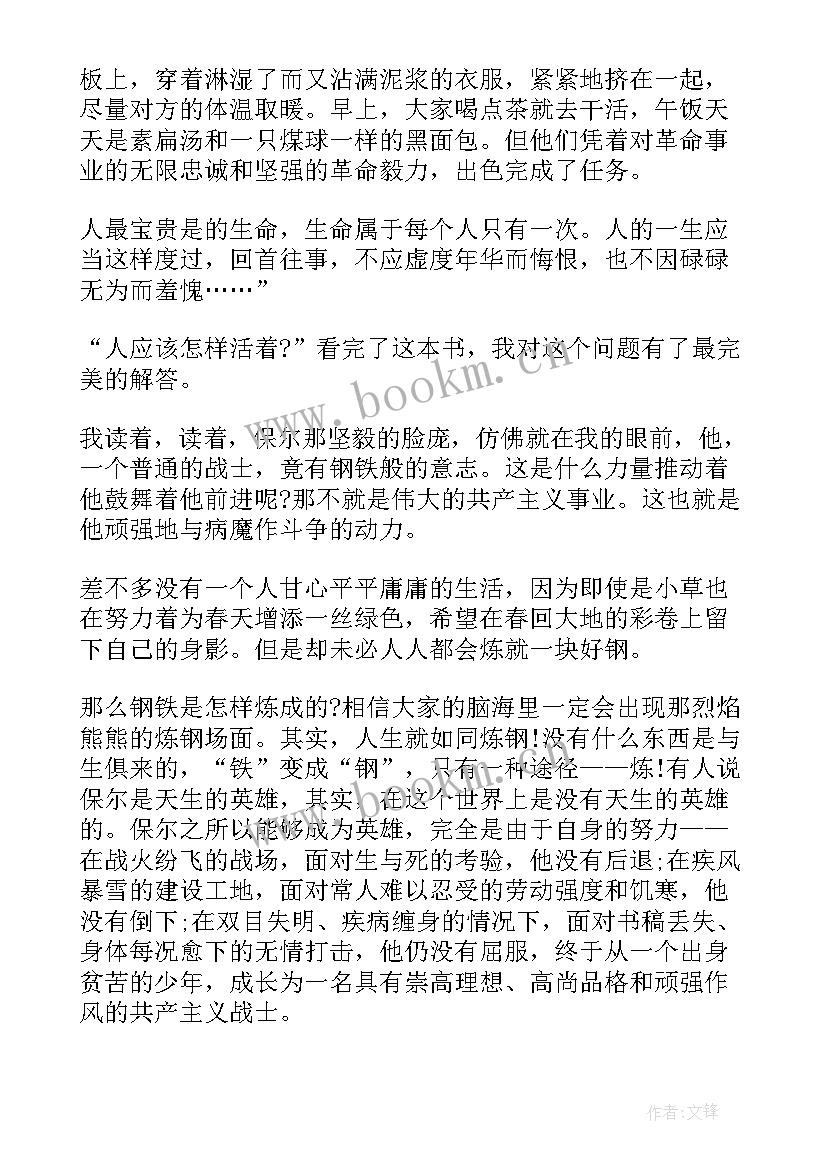 2023年钢铁是炼成的第五章读后感(优质9篇)