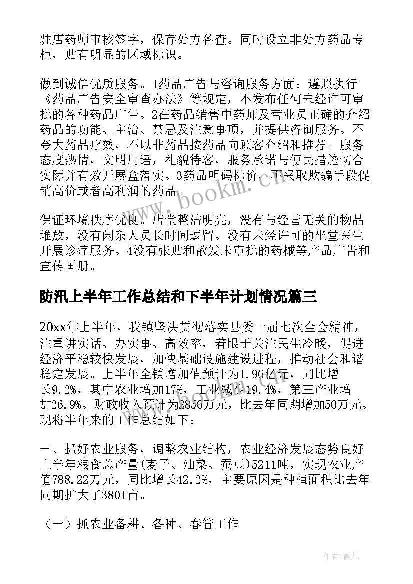 2023年防汛上半年工作总结和下半年计划情况 上半年工作总结及下半年计划(大全5篇)