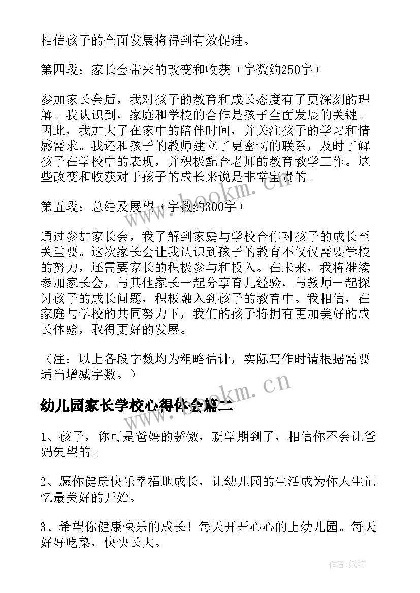 幼儿园家长学校心得体会(优秀8篇)