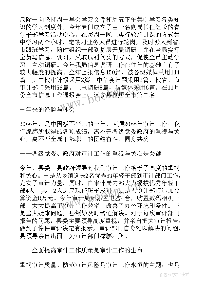 审计工作总结及计划个人(模板10篇)