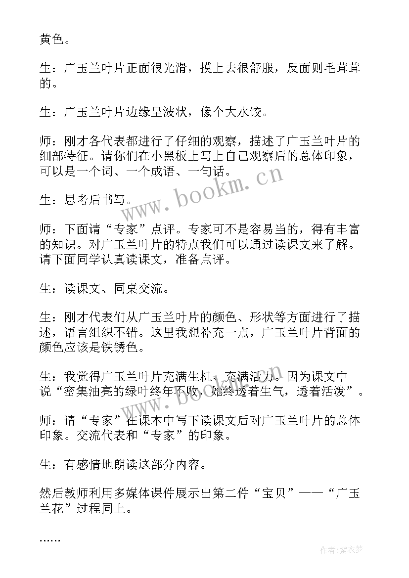 最新索溪峪的野免费课件 广玉兰第二课时教学实录(实用5篇)