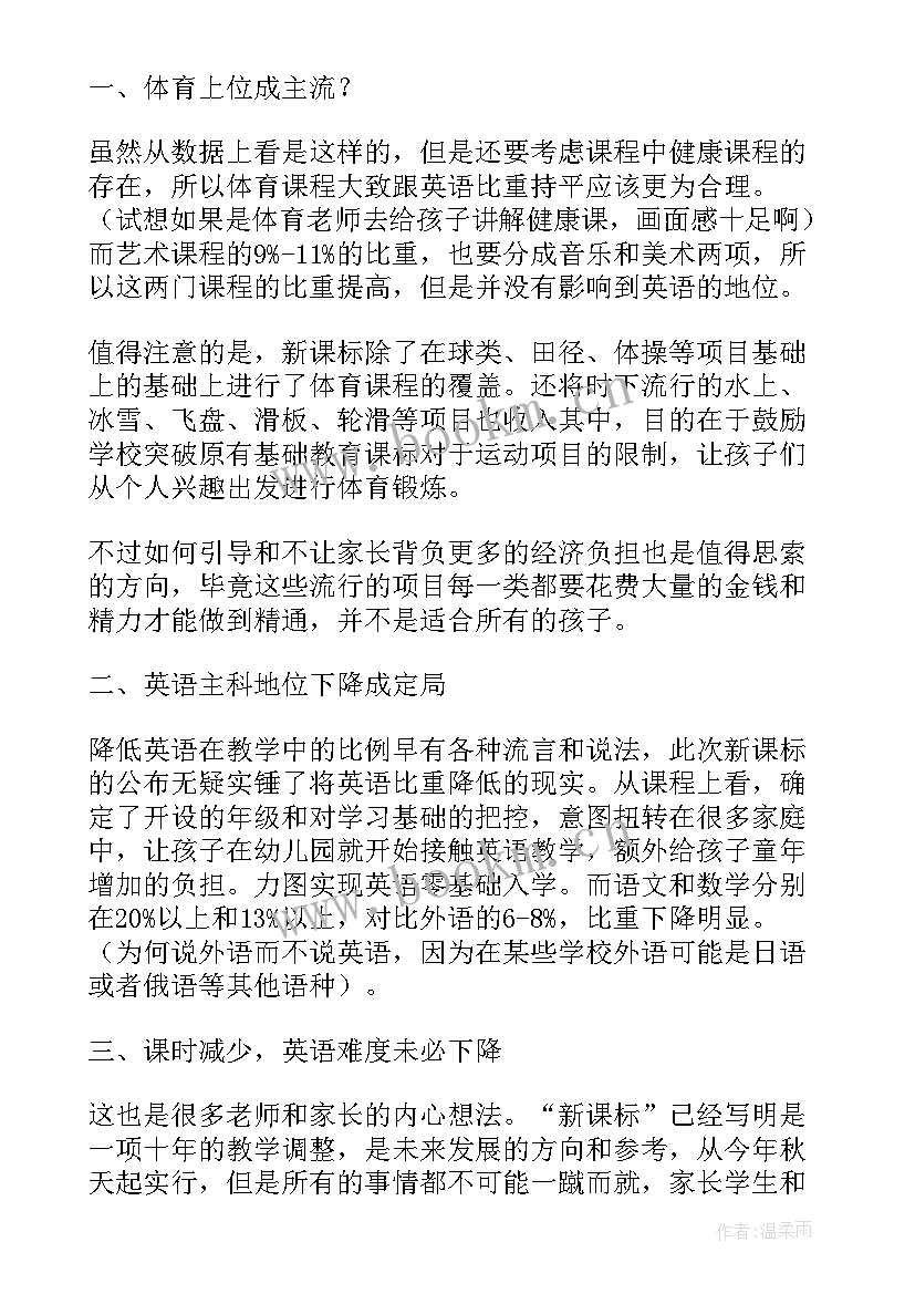 2023年体育与健康课程标准版 小学体育健康课程标准心得体会(实用5篇)