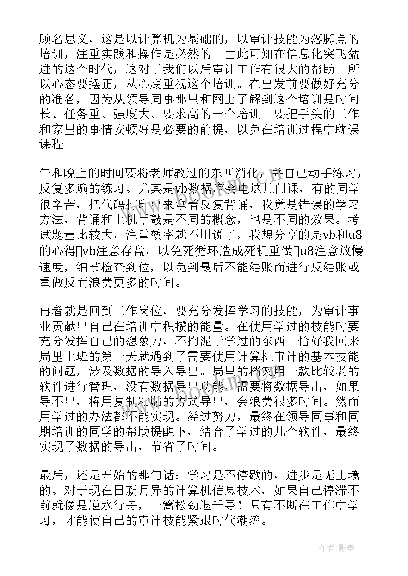 对计算机审计的感悟(实用5篇)