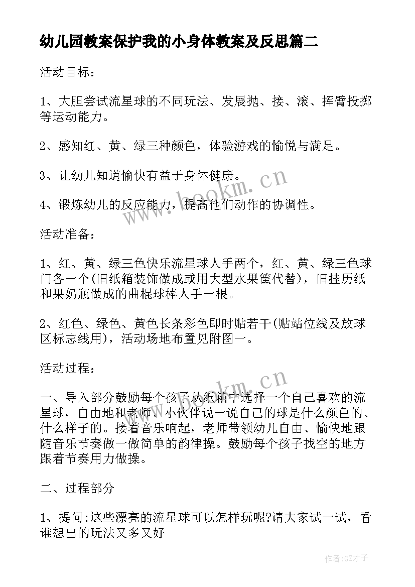 幼儿园教案保护我的小身体教案及反思 幼儿园小班我的身体教案(模板5篇)