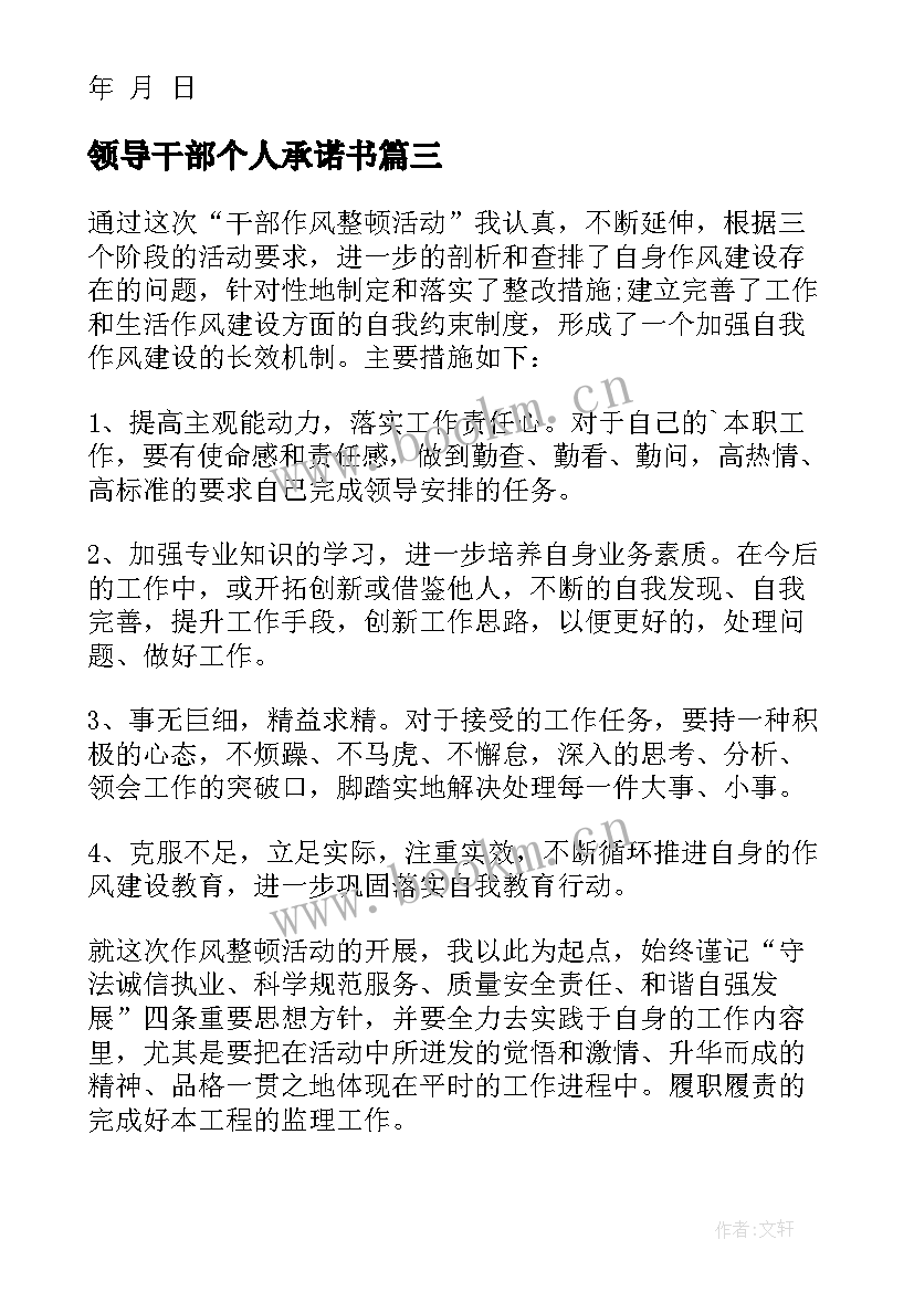 最新领导干部个人承诺书 党员干部个人公开承诺书(优秀5篇)