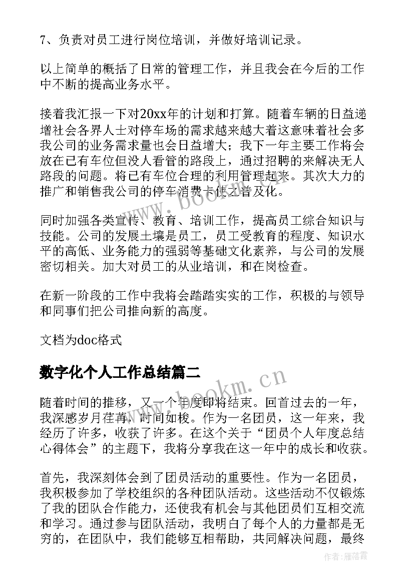 数字化个人工作总结 销售年度总结年度总结(实用7篇)