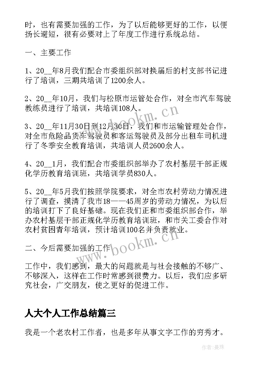 最新人大个人工作总结(精选6篇)