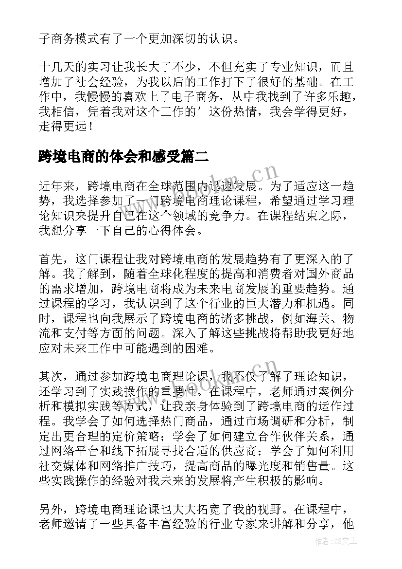 最新跨境电商的体会和感受(优秀5篇)