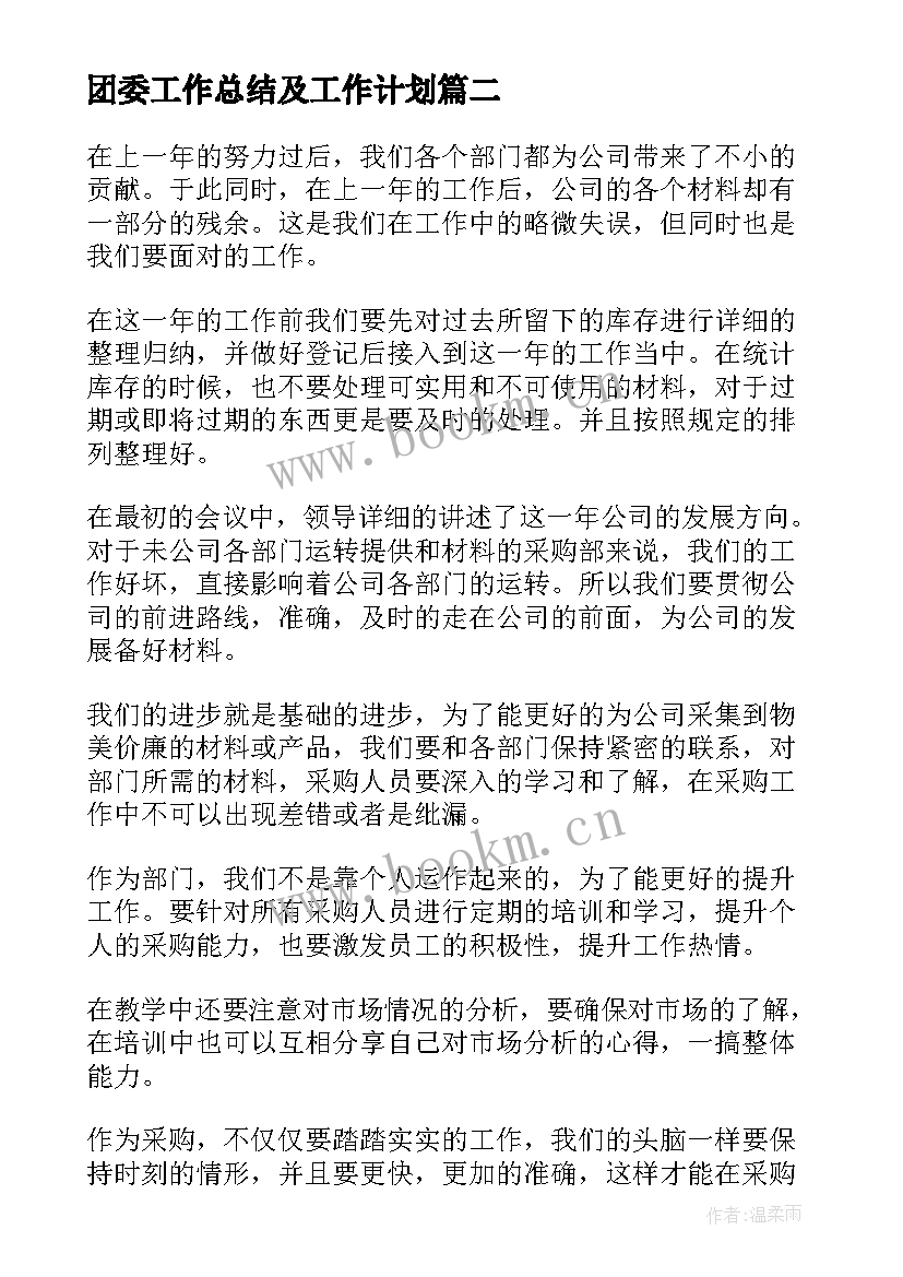 团委工作总结及工作计划(精选5篇)