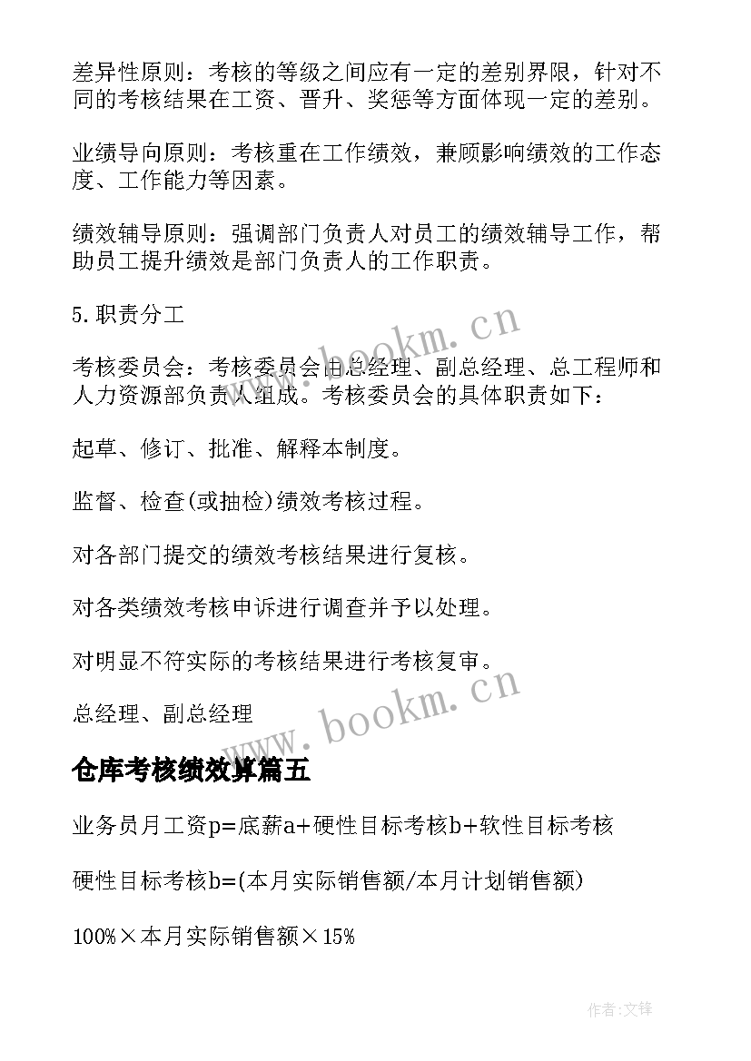 2023年仓库考核绩效算 淘宝仓库绩效考核方案(通用5篇)