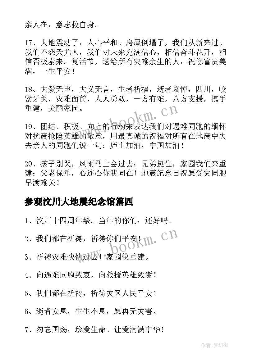 参观汶川大地震纪念馆 纪念汶川大地震大学生活动策划书(优秀5篇)