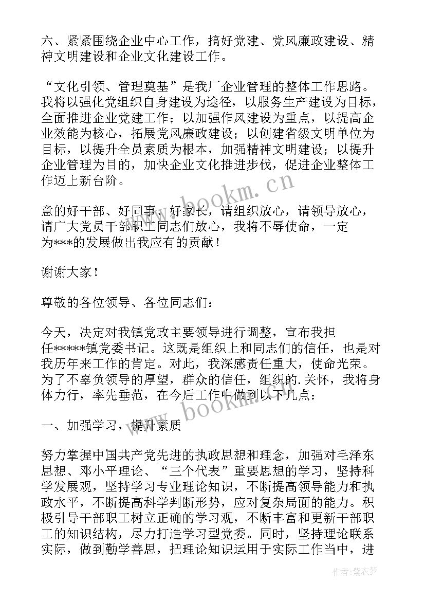 集团公司党委副书记任职表态发言材料(实用5篇)