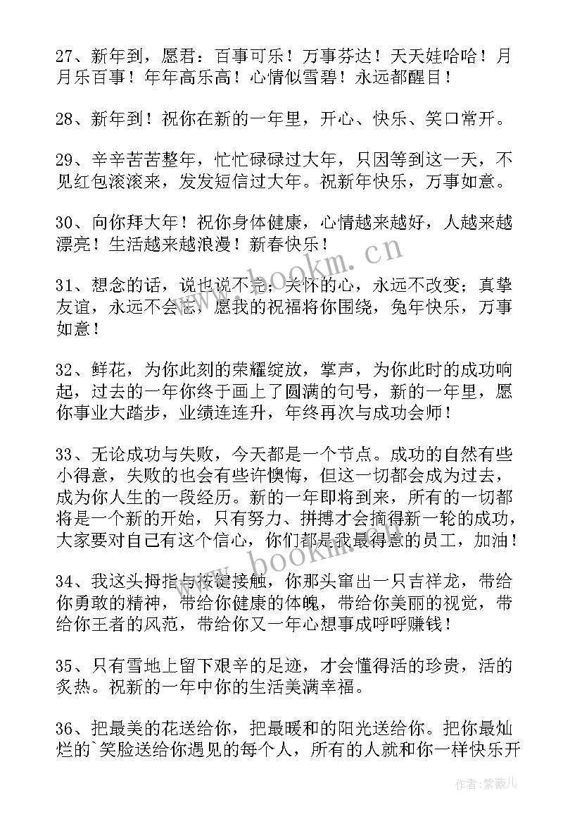 2023年祝福生日的贺词 领导给下属兔年新年祝福贺词(优质5篇)