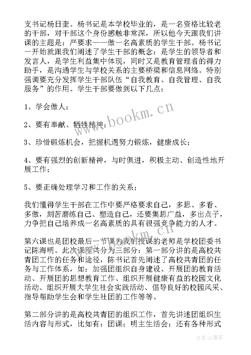 最新入党业余团校培训心得体会(优秀5篇)