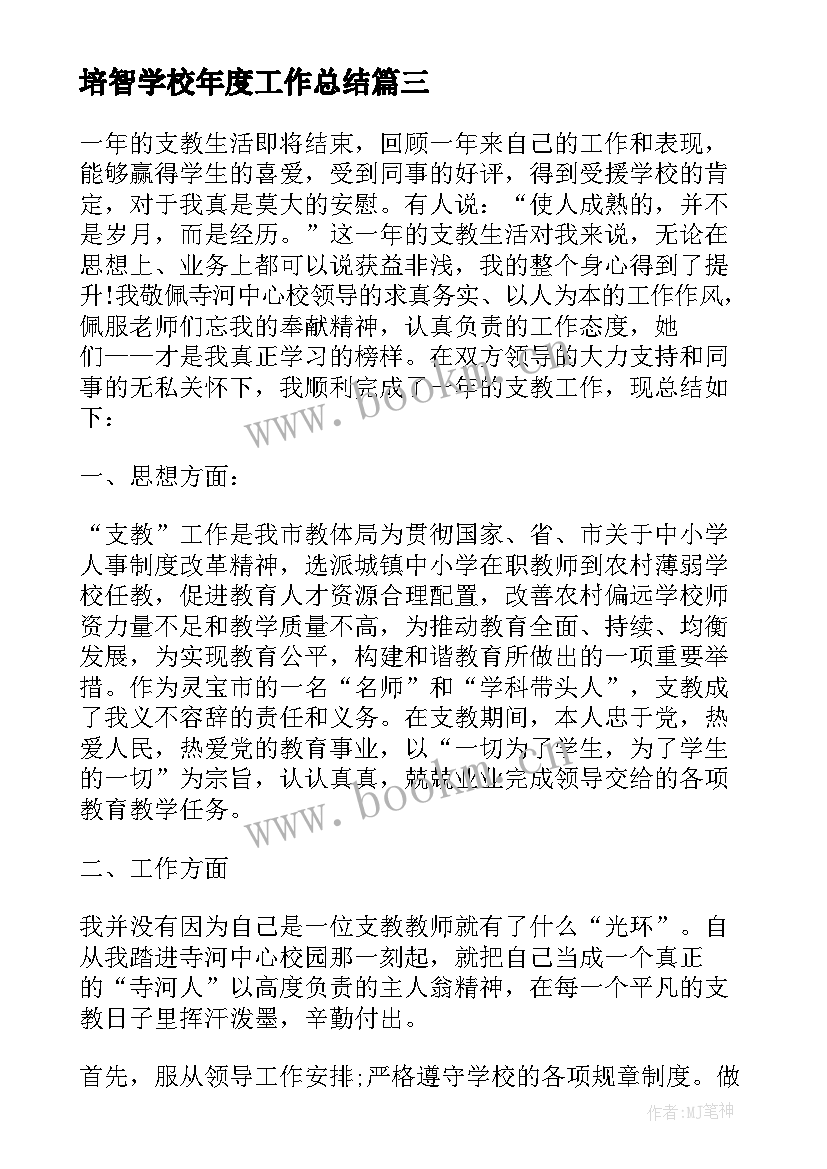 培智学校年度工作总结 学校教师年终个人工作总结(通用5篇)