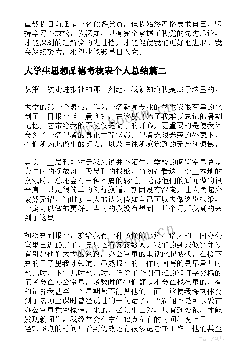 大学生思想品德考核表个人总结 大学生思想品德考核个人总结(优秀5篇)