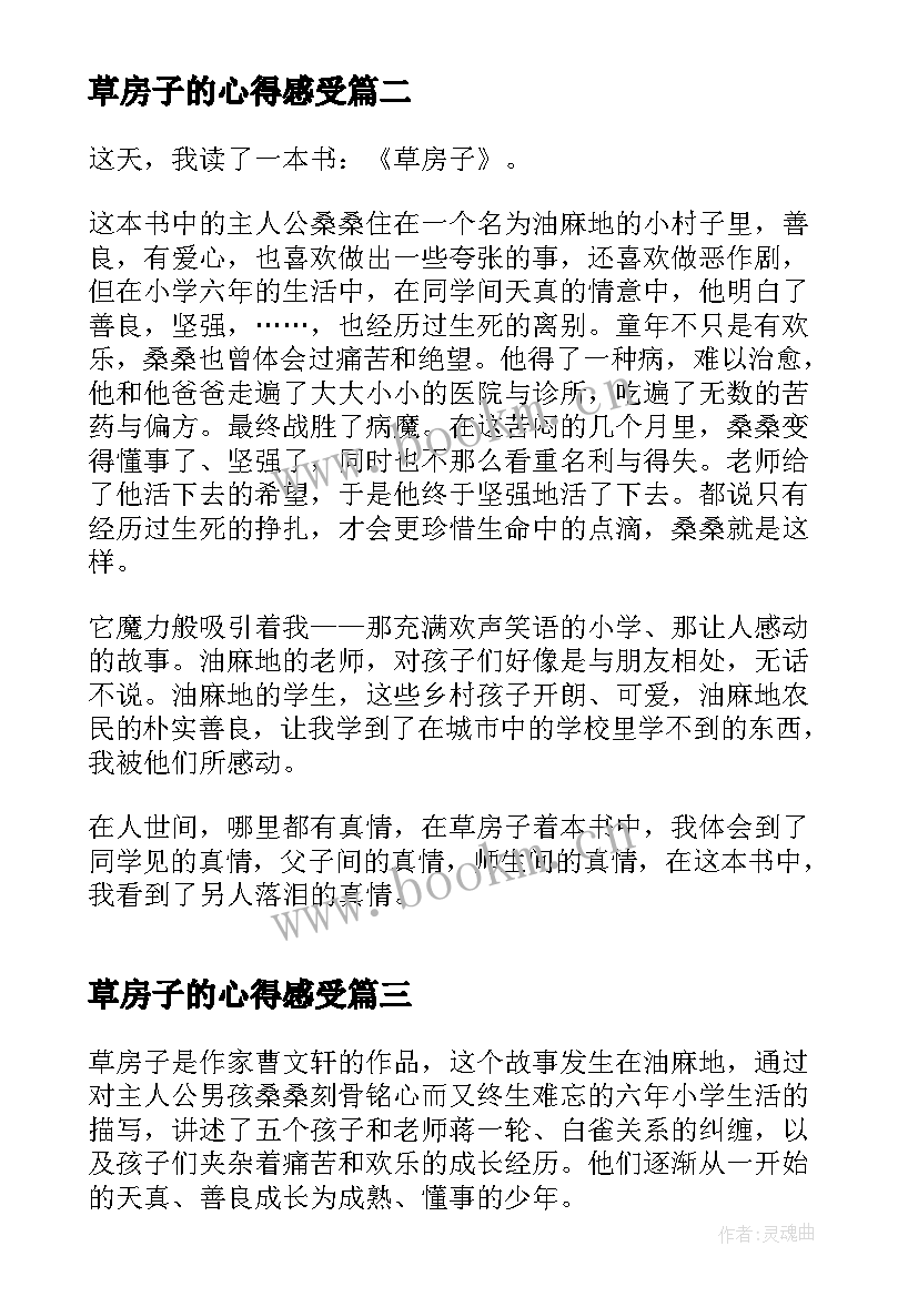 2023年草房子的心得感受(通用5篇)