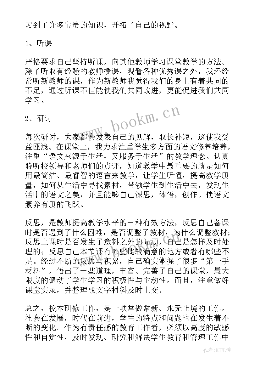 最新本年度校本研修的总结(优质9篇)