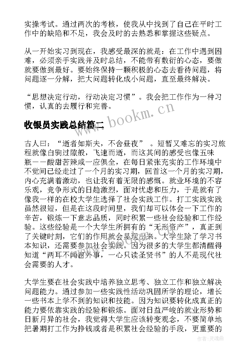 收银员实践总结(精选5篇)