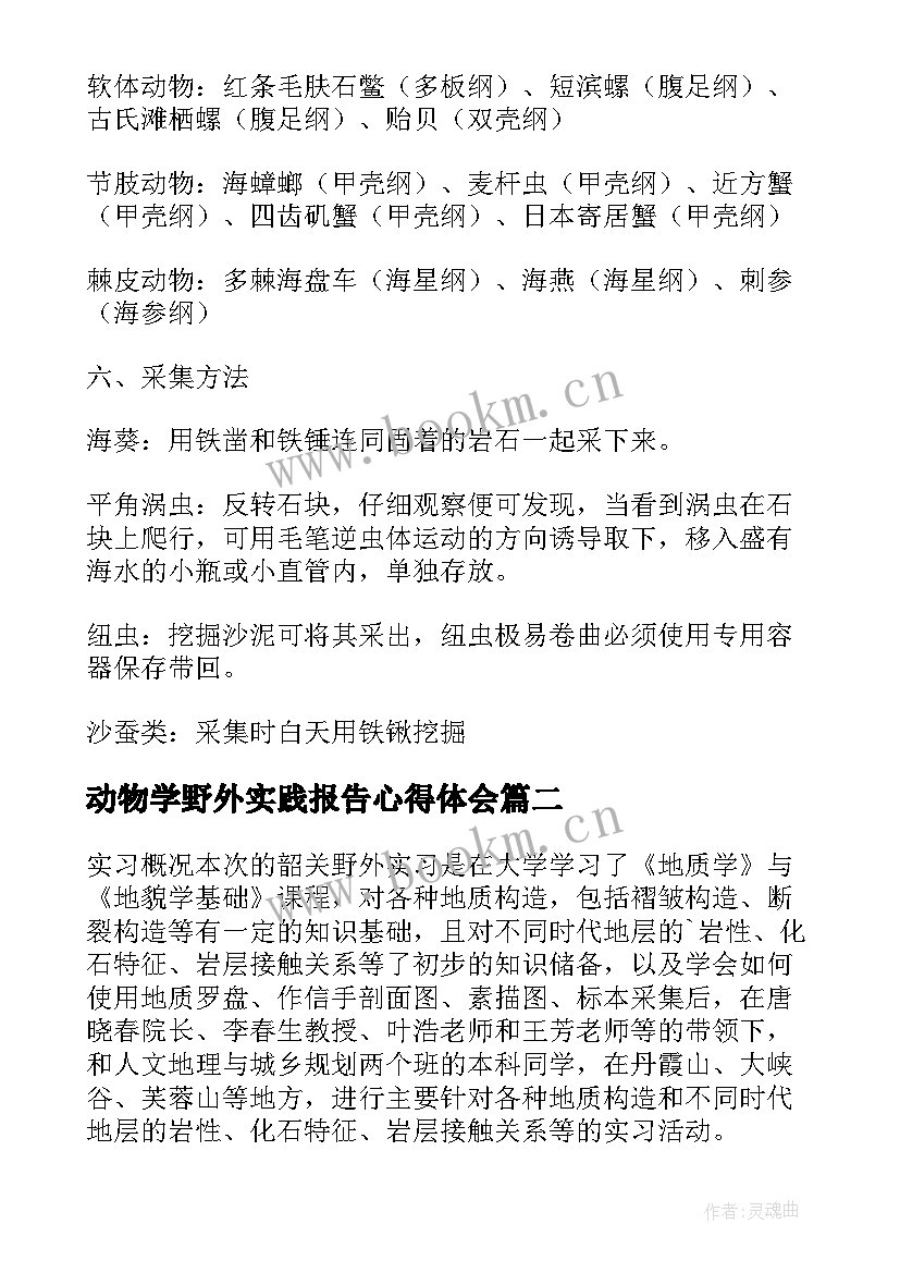 2023年动物学野外实践报告心得体会 动物学野外实习报告(优质5篇)