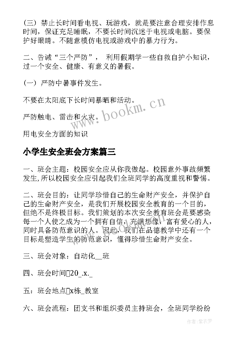 2023年小学生安全班会方案 中小学生交通安全班会方案(模板5篇)