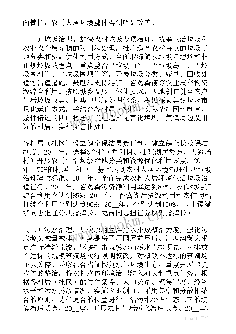 最新农村人居环境整治工作体会和感悟 农村人居环境整治工作方案(大全5篇)