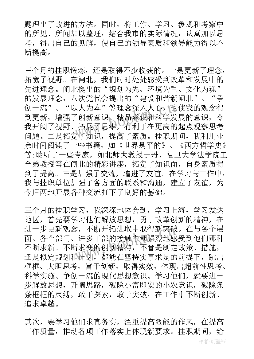 2023年挂职心得体会(模板5篇)