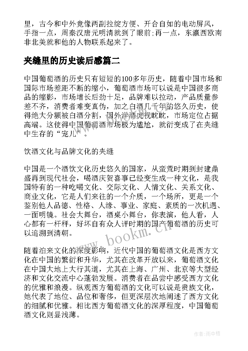 夹缝里的历史读后感 夹缝中的历史的读后感(通用5篇)