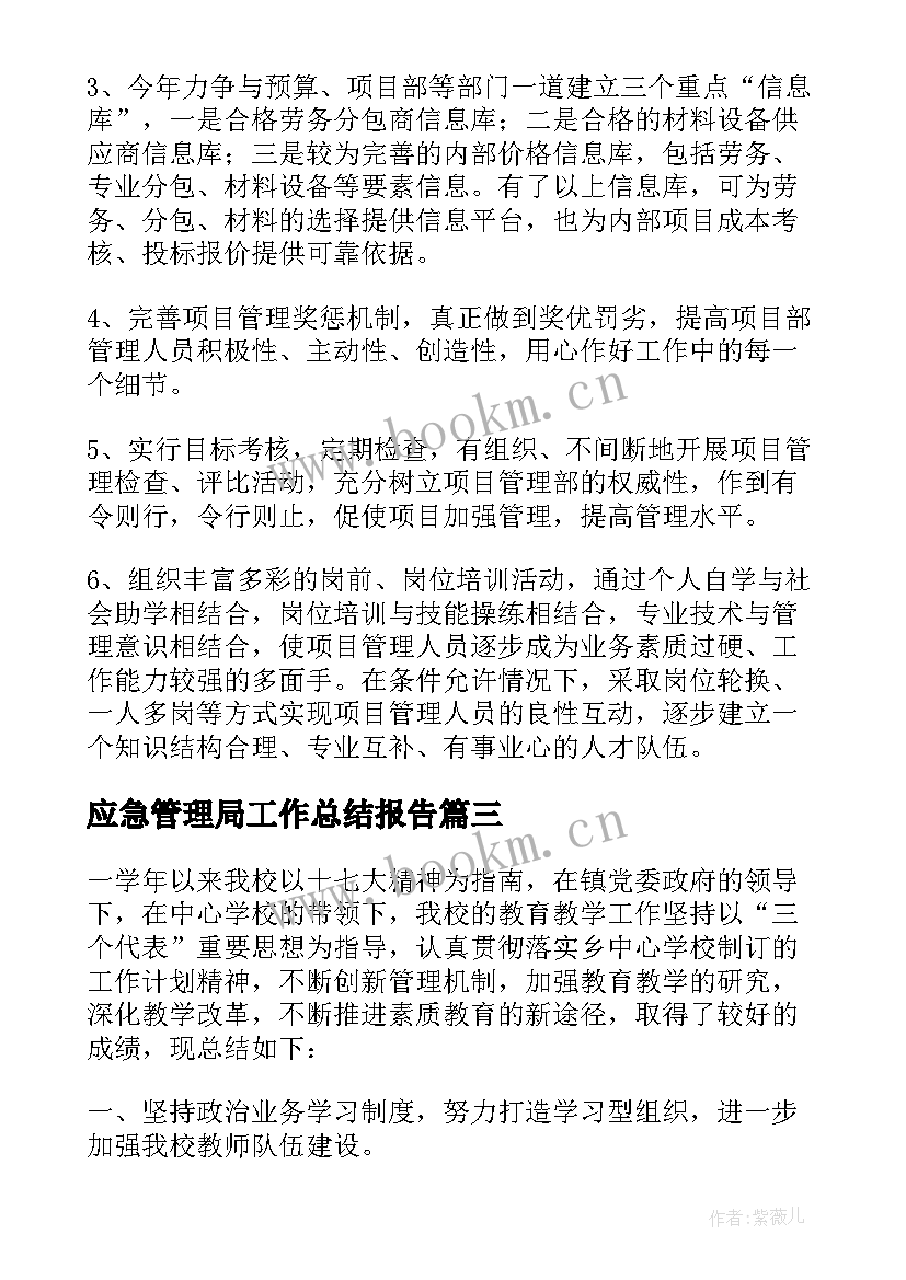 应急管理局工作总结报告(实用6篇)