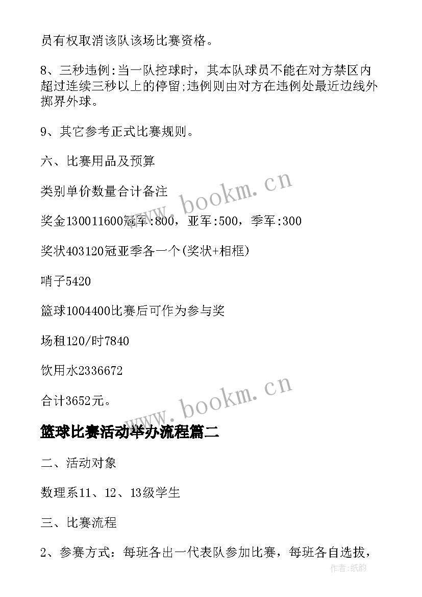 最新篮球比赛活动举办流程 篮球比赛方案策划书(优质7篇)