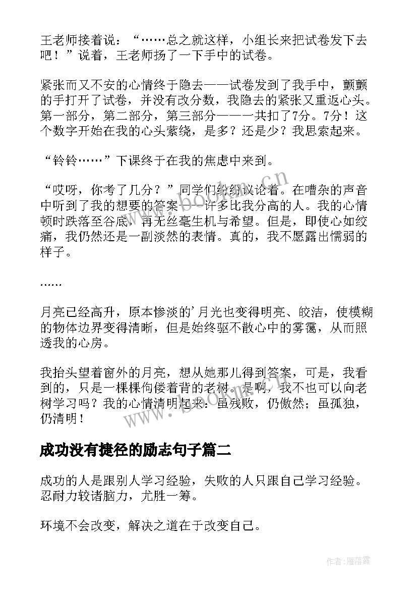 成功没有捷径的励志句子(优秀7篇)