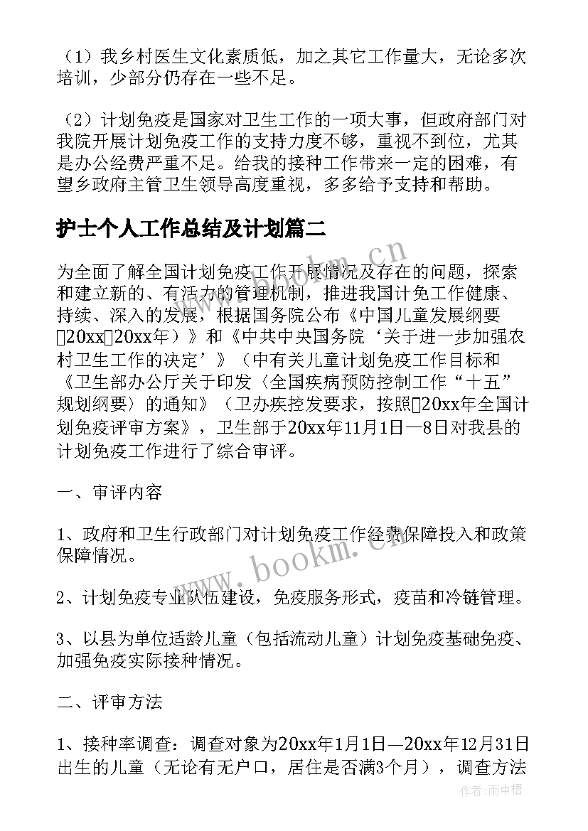 2023年护士个人工作总结及计划(模板5篇)